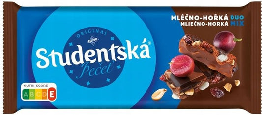 Orion Studentska Dark Chocolate with Raisins, Jelly Pieces and Peanuts – 170g product image