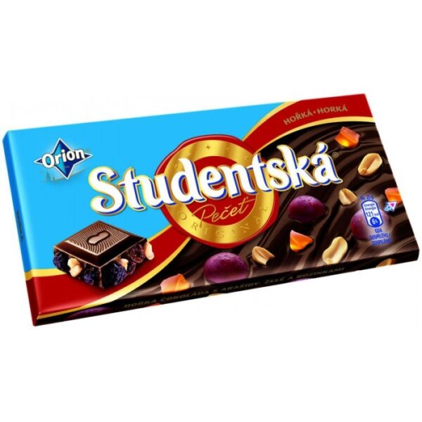 Studentska Dark Chocolate with Raisins, Jelly Pieces and Peanuts