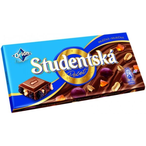 Studentska Milk Chocolate with Raisins, Jelly Pieces and Peanuts
